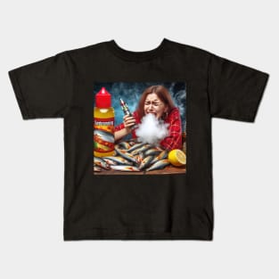 vape with sardines flavor Kids T-Shirt